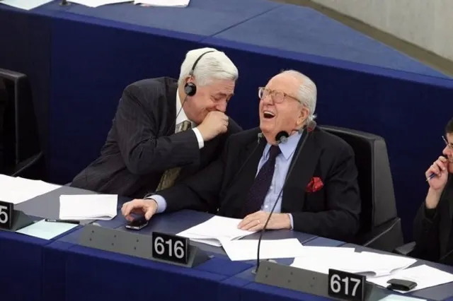 Jean Marie Le Pen au Parlement Européen à Strasbourg